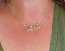 Load image into Gallery viewer, Warm Tones Sea Glass Sterling Silver Necklace
