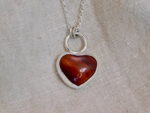 Load image into Gallery viewer, Large Red Jasper Heart Sterling Silver Pendant
