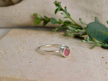 Load image into Gallery viewer, Ready To Wear Pink Sea Glass Sterling Silver Stacking Ring
