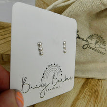 Load image into Gallery viewer, Triple Bead Sterling Silver Studs
