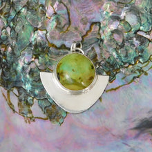 Load image into Gallery viewer, Turquoise Shield Sterling Silver Pendant
