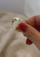 Load and play video in Gallery viewer, Geometric Carved Signet Style Sterling Silver Ring
