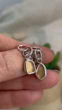 Load and play video in Gallery viewer, Rare Peach Sea Glass Sterling Silver Stud Dangles
