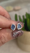 Load and play video in Gallery viewer, Blue Sea Glass Sterling Silver Studs
