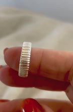 Load and play video in Gallery viewer, Chunky Striped Sterling Silver Ring
