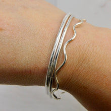 Load image into Gallery viewer, Made To Order Wave Sterling Silver Bangle
