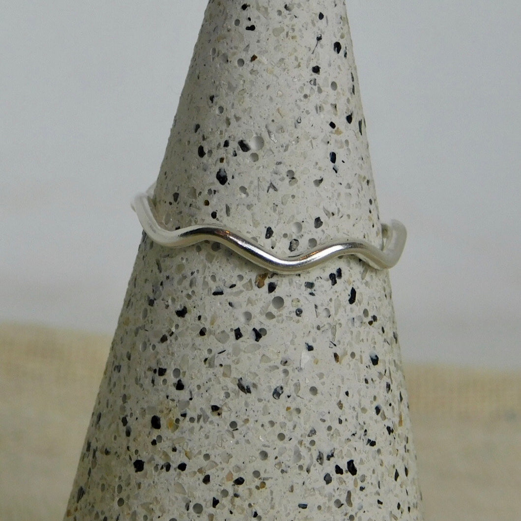 Made To Order Wavy Sterling Silver Stacking Ring