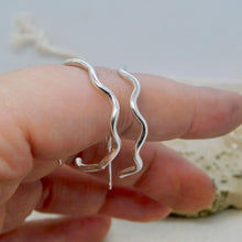 Load image into Gallery viewer, Wavy Sterling Silver Hoop Studs
