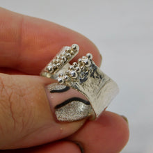 Load image into Gallery viewer, Made to Order Reticulated Loads Of Sea Foam Cuff Sterling Silver Ring
