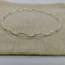 Load image into Gallery viewer, Made To Order Wave Sterling Silver Bangle
