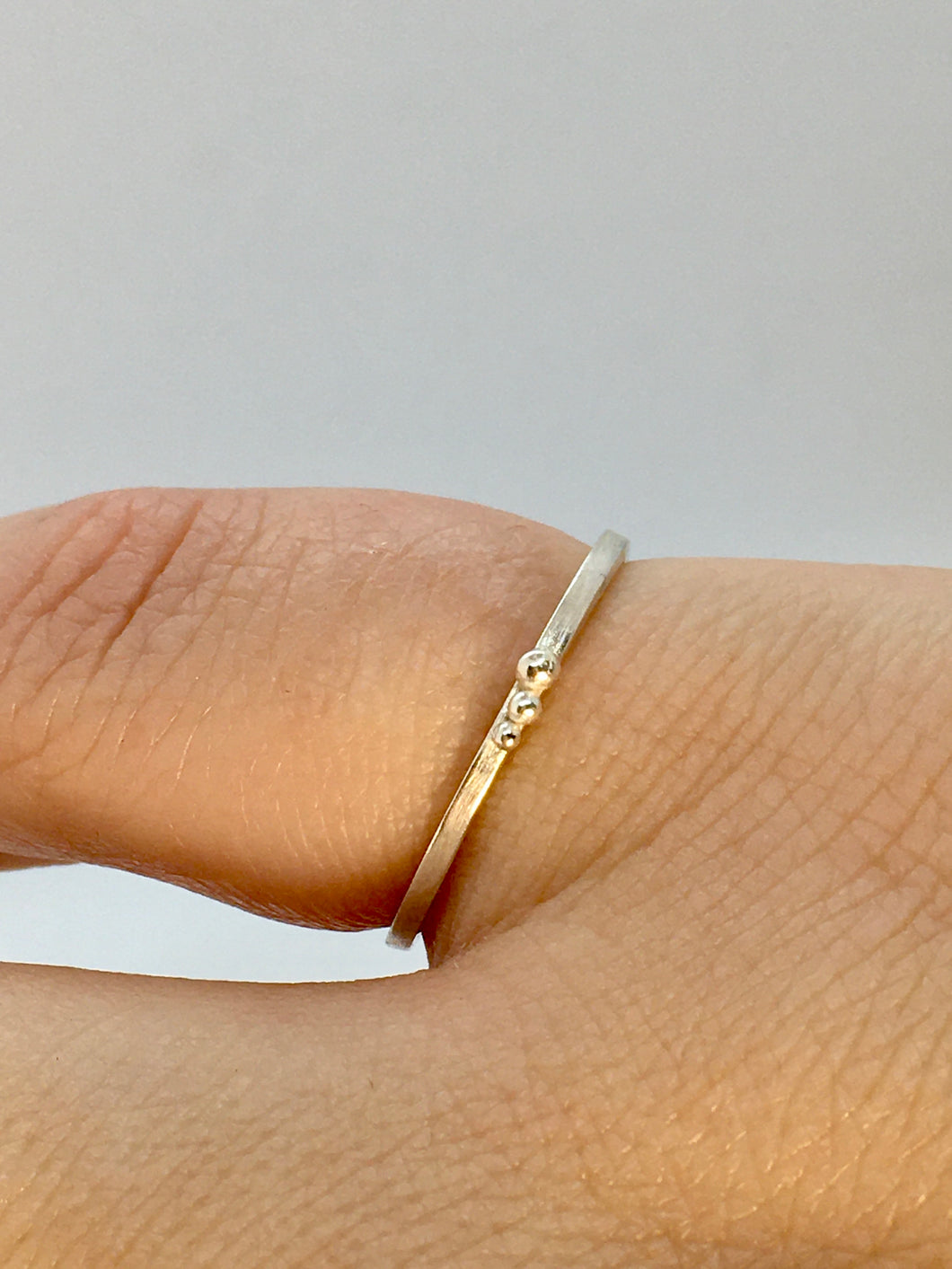 Sea Foam Smooth Sterling Silver Stacking Ring