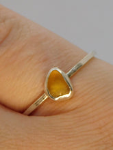 Load image into Gallery viewer, Ready To Wear Yellow Sea Glass Sterling Silver Stacking Ring
