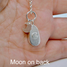 Load image into Gallery viewer, Made to Order Sea Glass And Sterling Silver Crescent Moon Personalised Pendant
