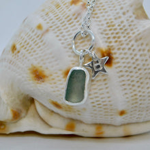 Load image into Gallery viewer, Made To Order Sea Glass And Sterling Silver Star Personalised Pendant
