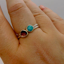 Load image into Gallery viewer, Made to Order Turquoise Sterling Silver Stacking Ring
