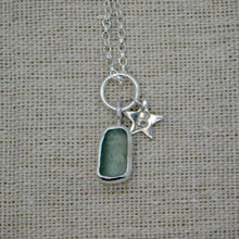 Load image into Gallery viewer, Made To Order Sea Glass And Sterling Silver Star Personalised Pendant
