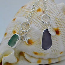 Load image into Gallery viewer, Made to Order Sea Glass And Sterling Silver Crescent Moon Personalised Pendant
