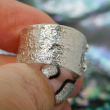 Load image into Gallery viewer, Reticulated Sea Foam Cuff Sterling Silver Ring
