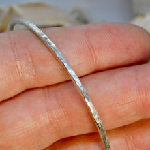 Load image into Gallery viewer, Made to Order Single Sterling Silver Bangle with Sea Glass and Silver Charm
