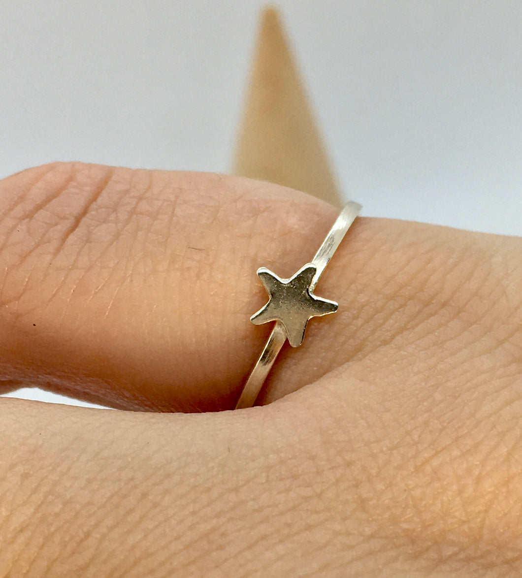 Micro Star Sterling Silver Stacking Ring