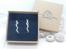 Load image into Gallery viewer, Wavy Sterling Silver Hoop Studs
