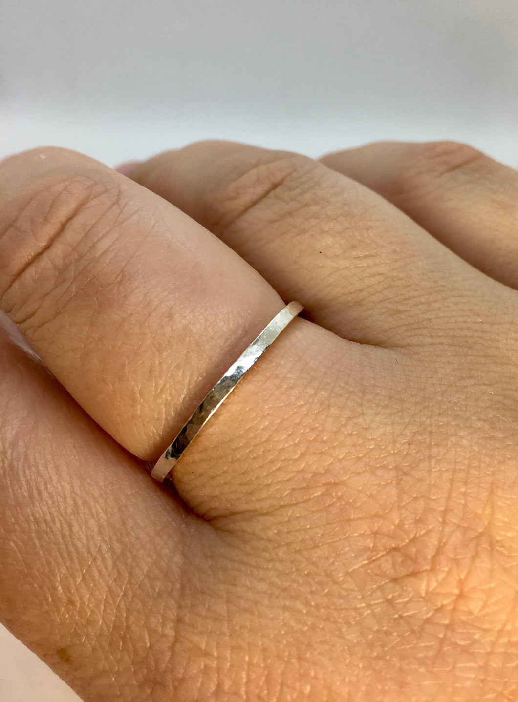 Hammered Sterling Silver Stacking Ring