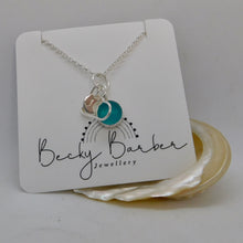 Load image into Gallery viewer, Made to Order Sea Glass And Sterling Silver Crescent Moon Personalised Pendant
