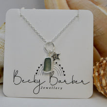 Load image into Gallery viewer, Made To Order Sea Glass And Sterling Silver Star Personalised Pendant
