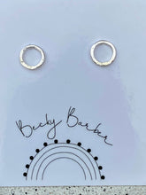 Load image into Gallery viewer, Medium Hammered Hoop Sterling Silver Studs
